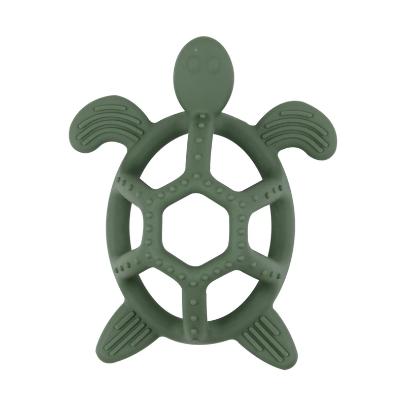 

HUYU Cartoon Cute Animal Sea Turtle Shape Teething Ring Baby Teether Silicone Beads Soother Molar Nursing Toy