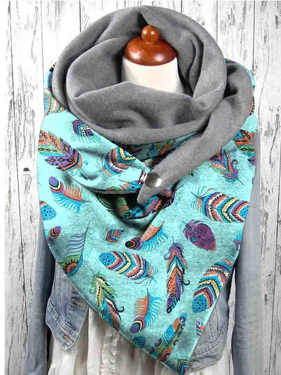 

Feather Print Cozy Warm Scarf