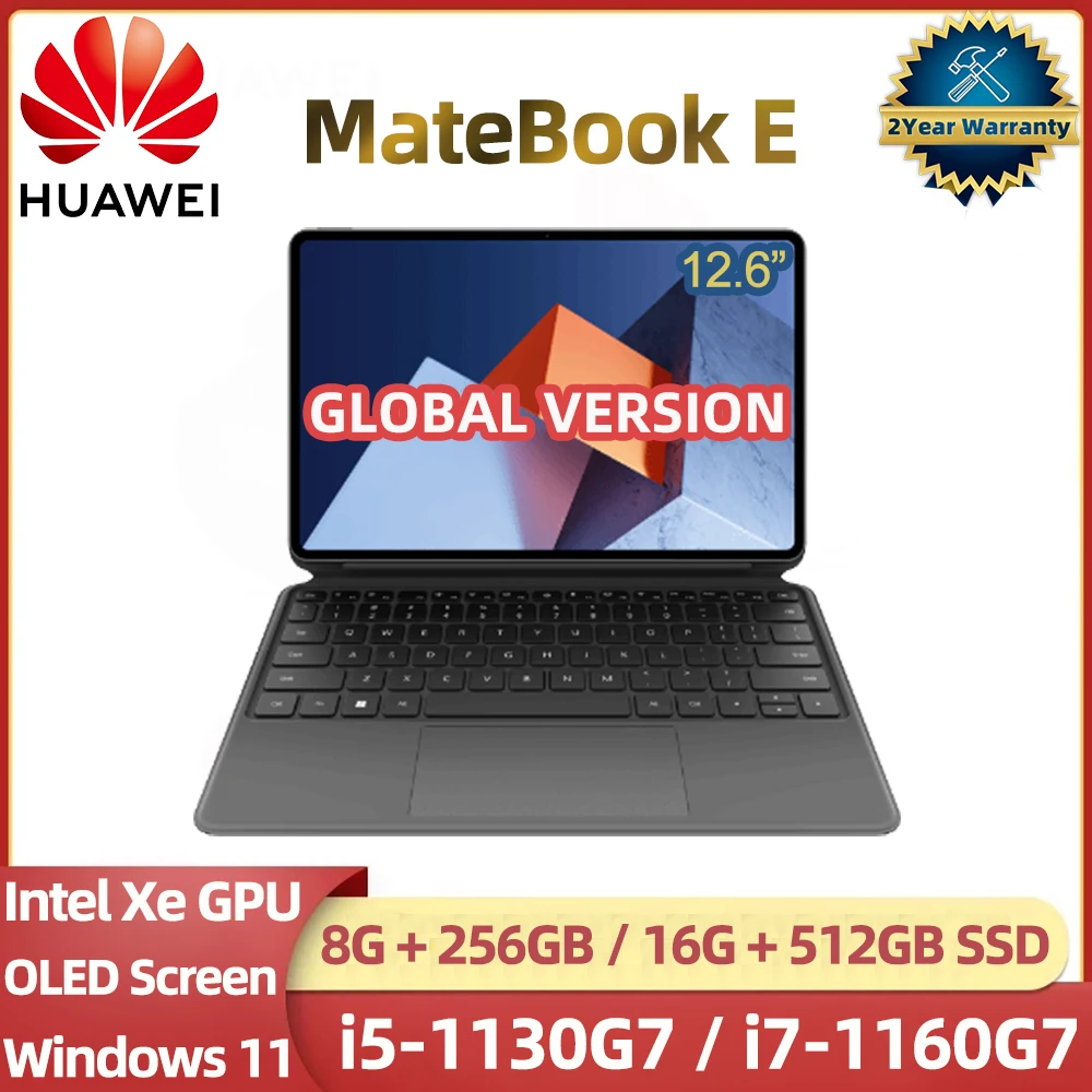 

HUAWEI MateBook E 2022 2-In-1 Laptop i5-1130G7/i7-1160G7 CPU Intel Xe 8G 256G/16G 512G Win11 12.6" OLED Full Screen Notebook