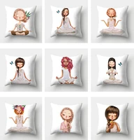 9pcs yoga girls printed nordic style lint free sofa pillow covers 45x45cm pillow cover decorative pillowcover decor for sofa bed
