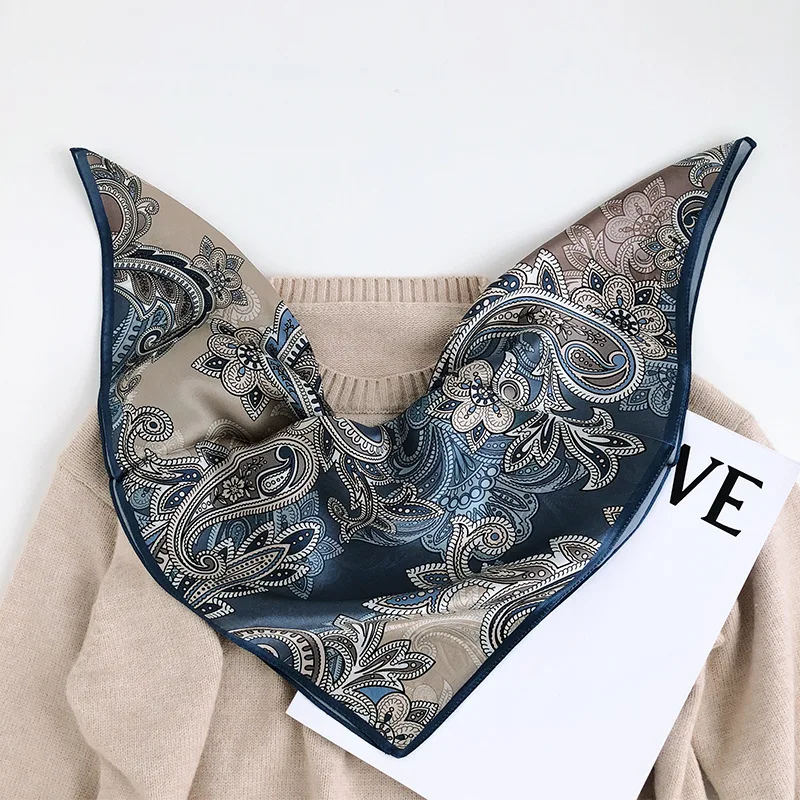 Женский атласный шарф из натурального шёлка 53 см |