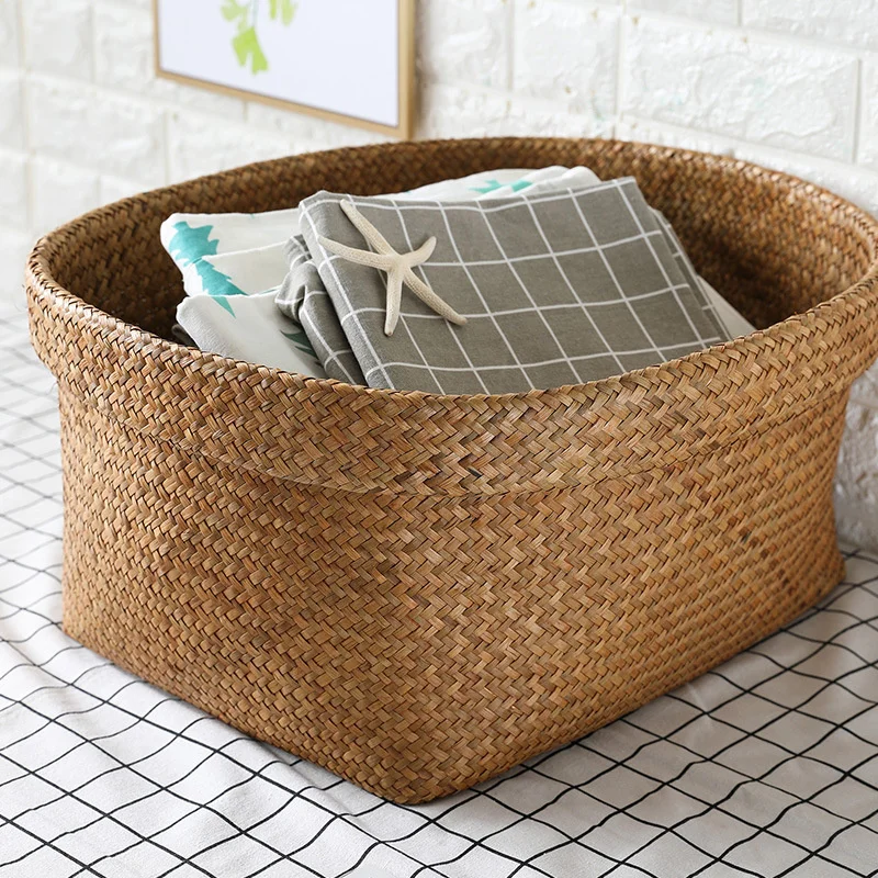 

CAMIGEL Large Straw Woven Basket, Clothes Storage Basket, Toys Storage Box