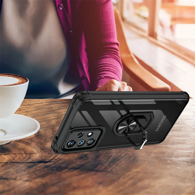 for samsung galaxy a52 5g case car magnetic ring armor stand silicone cover for samsung a52 a72 a 72 52 s a52s sm a525fds coque free global shipping