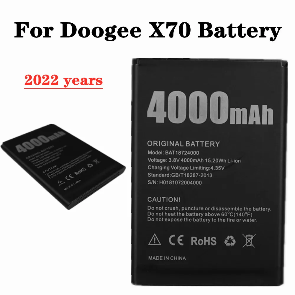

Высококачественный аккумулятор 2022 мАч для Doogee X70, аккумулятор 4000 мАч