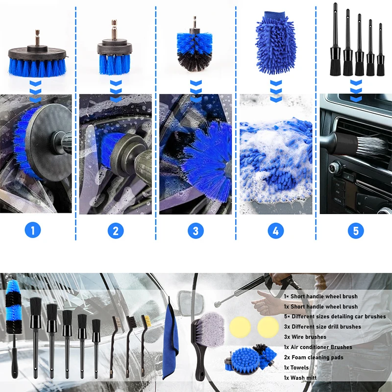 18 шт. щётки для чистки автомобиля | Автомобили и мотоциклы