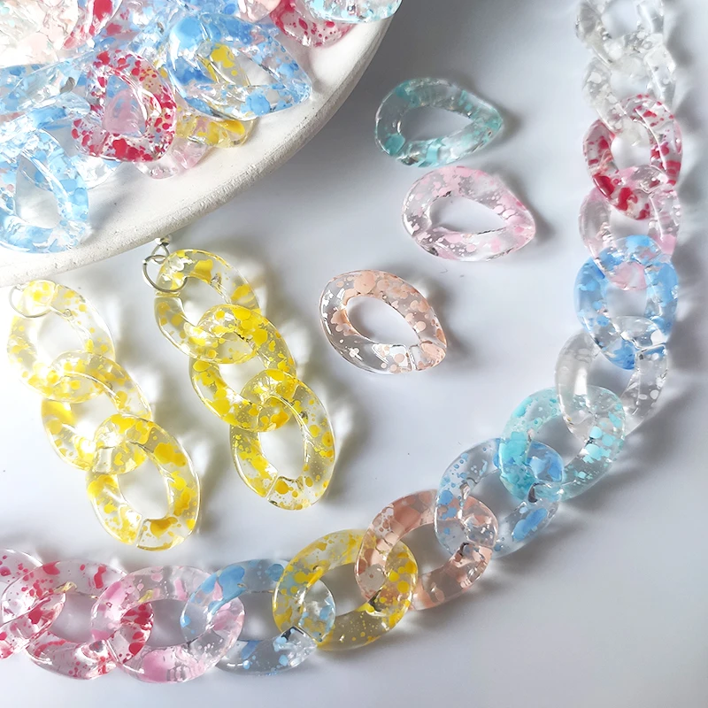 

20pcs 17*23mm Transparent Gypsophila Chains Links Acrylic Assembled Parts Beads for DIY Assortment of Jewelry Chain Accessories