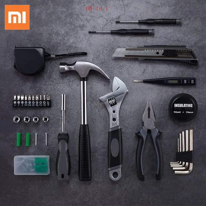 

Original Xiaomi Jiuxun Home Tools Set Repair Tool Set Hand Tool Box Storage Box Wrench Hammer Tape Pliers for Smart Home Life
