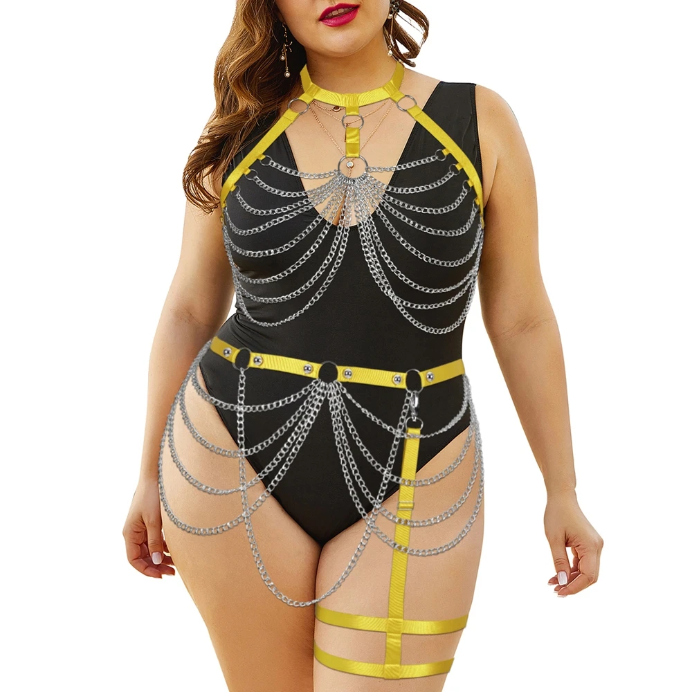 

Sexy Lingerie Fashion Goth Stockings Belt Bondage Plus Size Socks Body Suspender Erotic Women's Underwear Harness Bra Garter Set