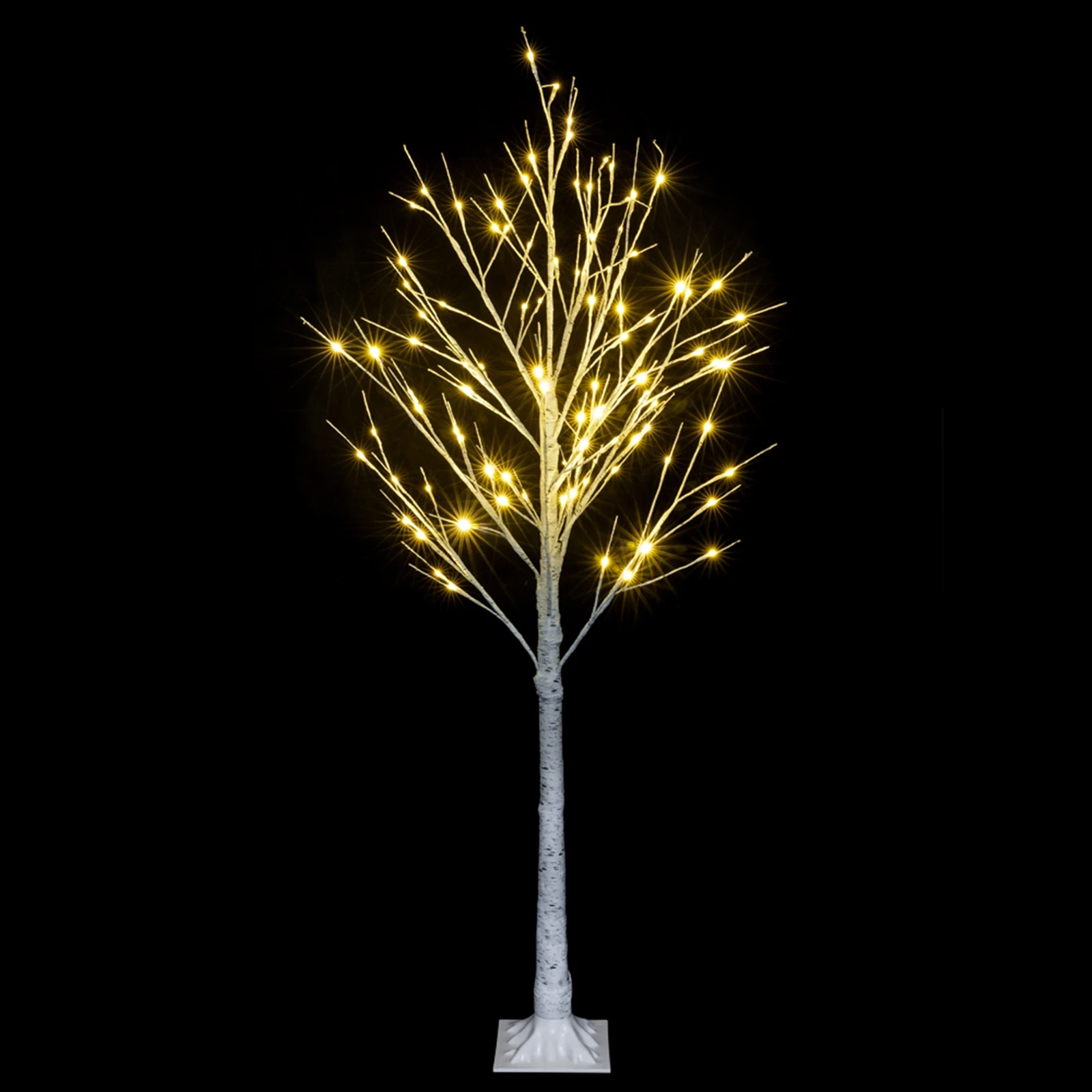 6FT 96 LED Artificial Cristmas Tree  Light White Birch Tree  Xmas  Decoration 2023 New Year Home Party Ornament free shipping