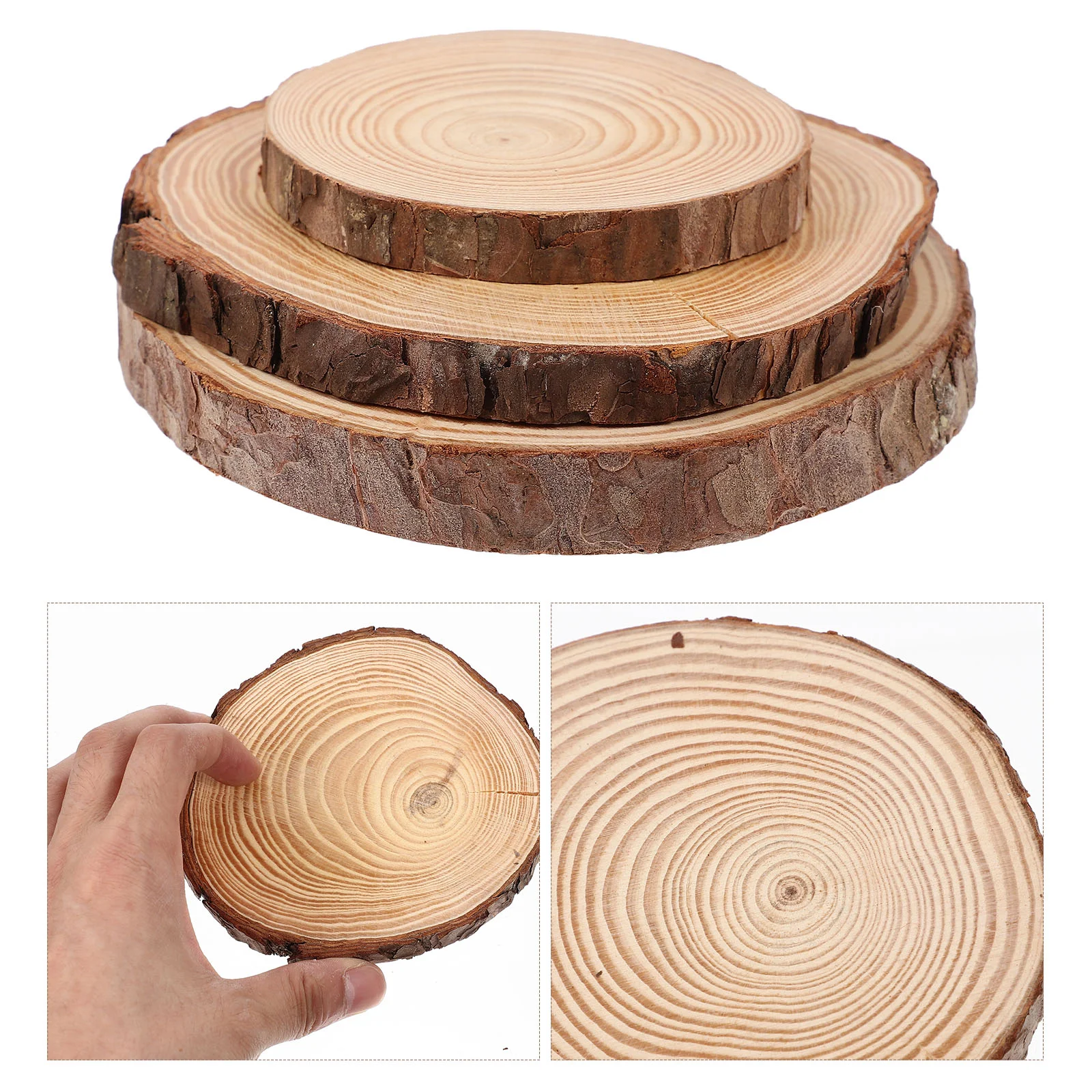 

Christmas Wooden Ornament Chips Office Desk Decorations Heat-resistant Coasters