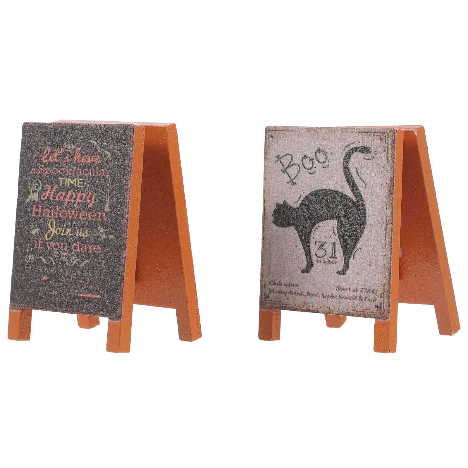 

2 Pcs Mini House Decorations Accessories Miniature Model Signboard 0signboard Milk Tea Ornament