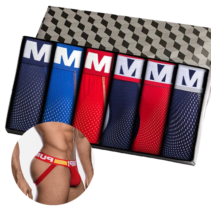 

Быстросохнущие мужские стринги и G-стринги 6 шт., мужские трусы, бриджи из искусственного хлопка, стринги, сексуальное мужское нижнее белье д...
