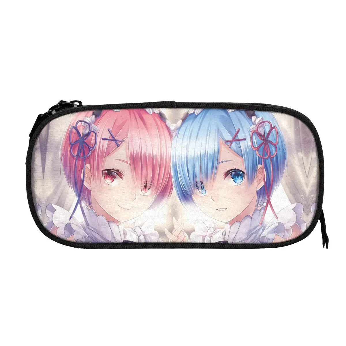 

Ram And Rem Re Zero Subaru Natsuki Anime Pen Box Student School Anime Zipper Pen Bag Child Stationery Bag pencase Gift