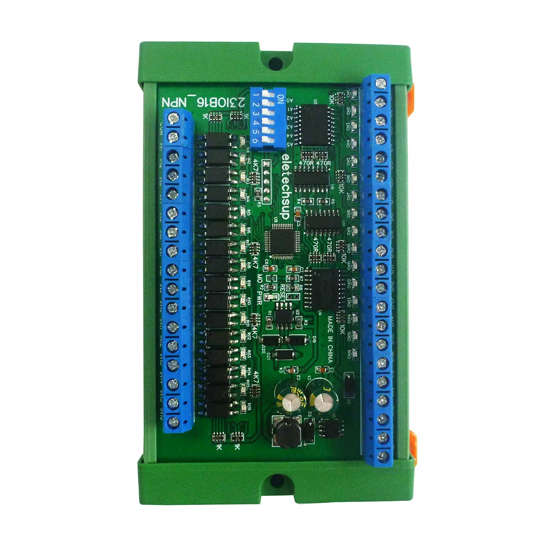 

16CH Multifunction RS485 DIN Rail Box Remote IO Module PLC DI-DO expansion Board