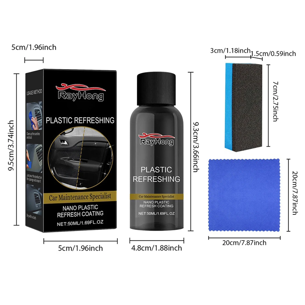 50 мл средство для освежающего покрытия пластмасс полировки и ремонта пластика