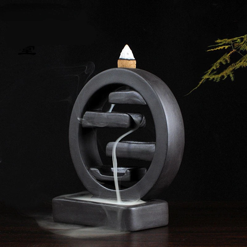 

Square Incense Ceramic Backflow Incense Burner Creative Home Decor Incense Holder Censer Living Room Office Ornament