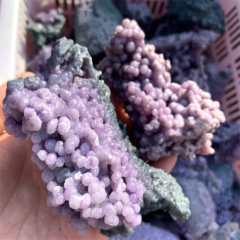 Натуральные кварцевые камни камень-сырец фиолетовый виноград агат кластеры