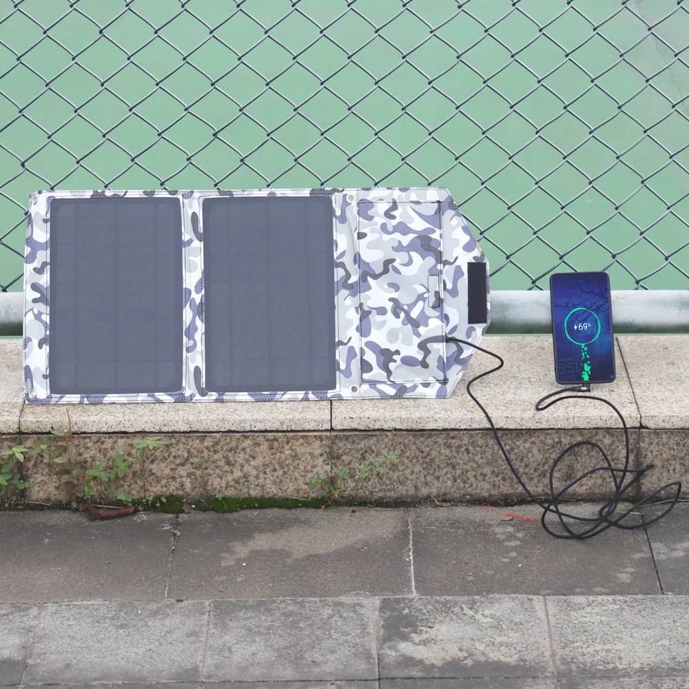 

зарядка для телефона Солнечная панель зарядки солнечного телефона зарядное устройство 5v двойной USB 15w 22W 2A 3A Складная фотоэлектрическая Зар...