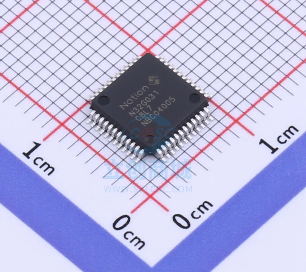 

N32G031C8L7 Package LQFP-48 N32G031 Series Adopts 32 Bit ARM Cortex-M0 Core, 48MHz, Integrates Up To 64KB Flash, 8KB SRAM