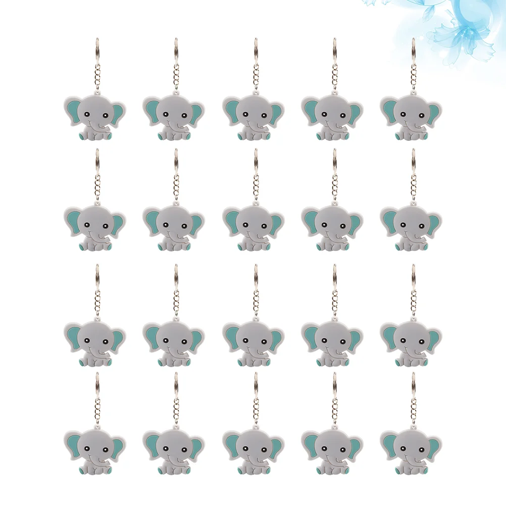 20 PCS PVC Key Ring Animal Keychains Creative Gift Keyrings Kids Panda Shaped Elephant