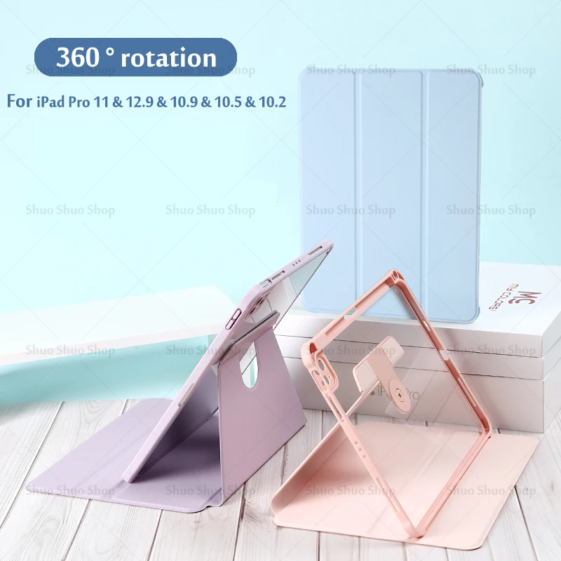 

For iPad Pro 11 Case 2021 Air 4 5 2020 2022 360° Rotation With Pencil Holder Cover For iPad 10.5 10.2 7th 8th 9th 10th Gen Funda
