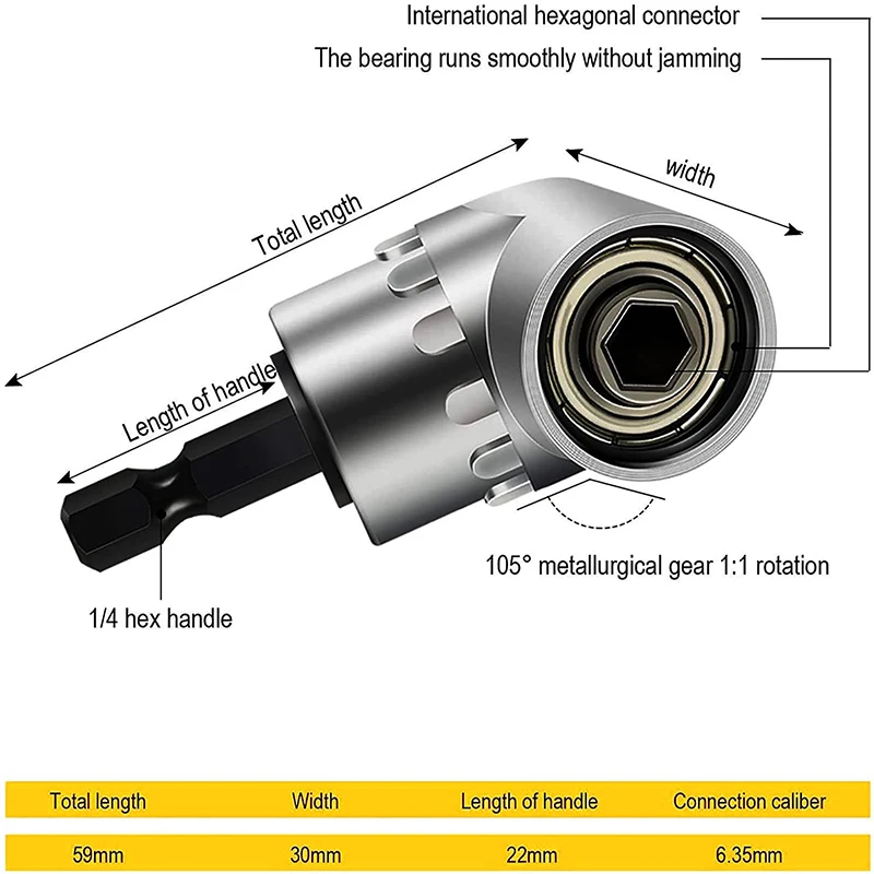 Держатель для отвертки 105 градусов под прямым углом 295 мм |
