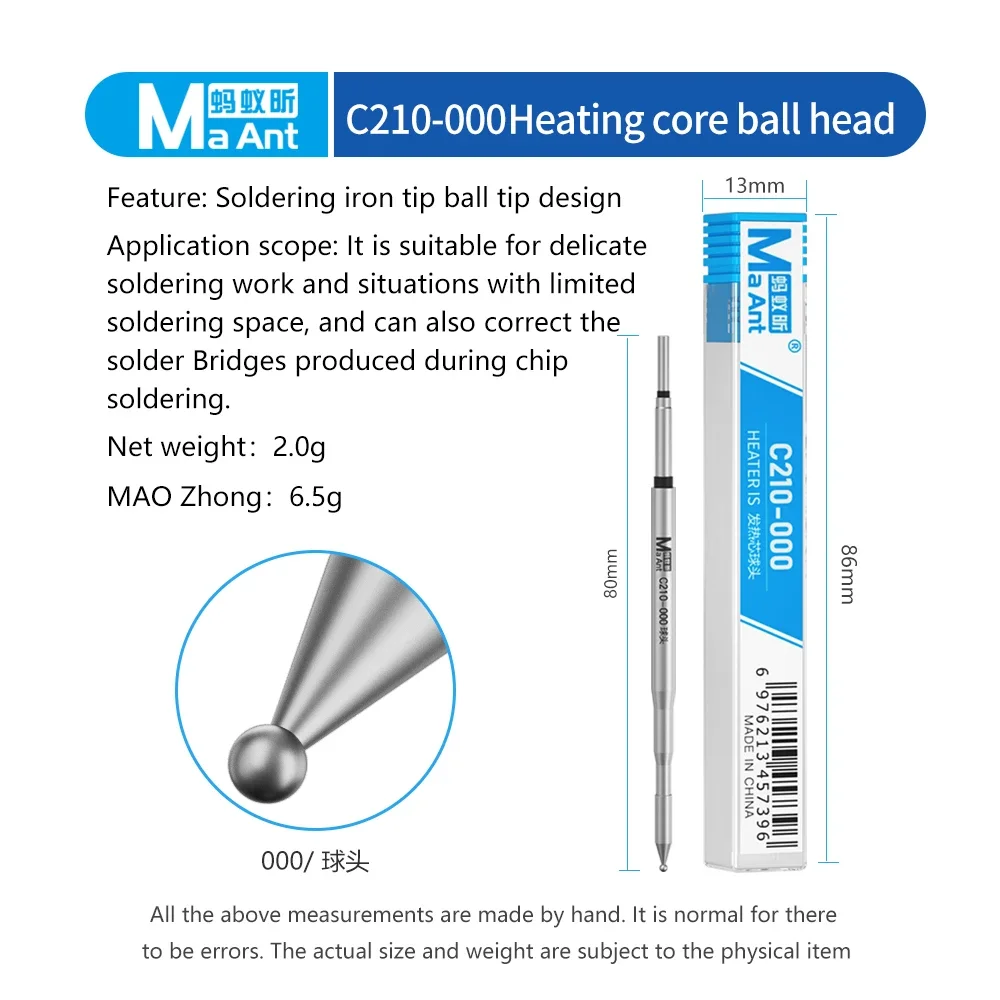 

Новые паяльные жала MaAnt C210-000, 210 жал для T210-A T210-NA Sugon T26/T26D, паяльная ручка, паяльная станция, сварочное жало