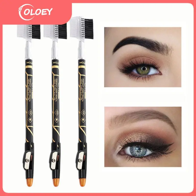 

2 Colors Waterproof Long-lasting Excellence Eyebrow Eyeliner Pencil Eye Makeup Beauty Tools Brown/Black With Sharpener Lid New