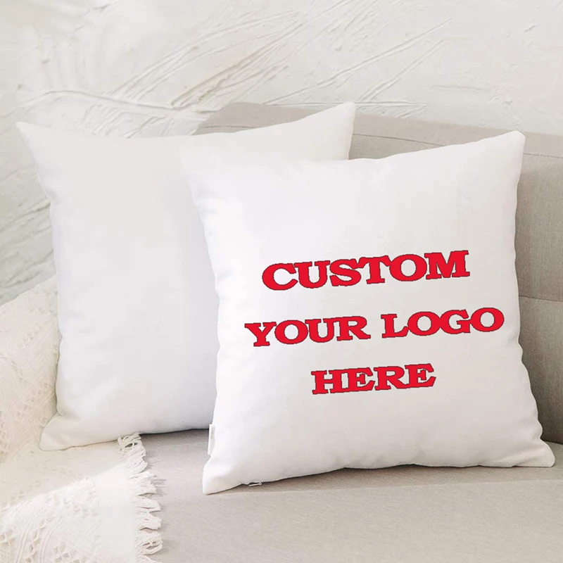 

45x45cm Custom Polyester Square Pillow Cover Marble Anniversary Gifts Cushion Cover DIY Picture Double Sided Print Pillow Case