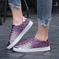 all match sequins white shoes womens 2022 new colorful gradient student board flat shoes womens summer pumps