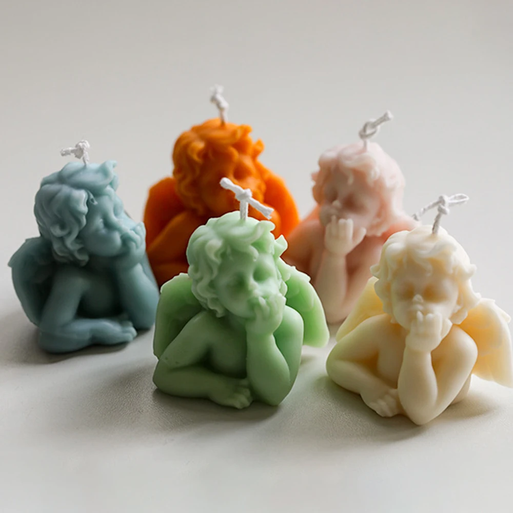 3D формы для свечей в виде маленького ангела силиконовые сделай сам изготовления