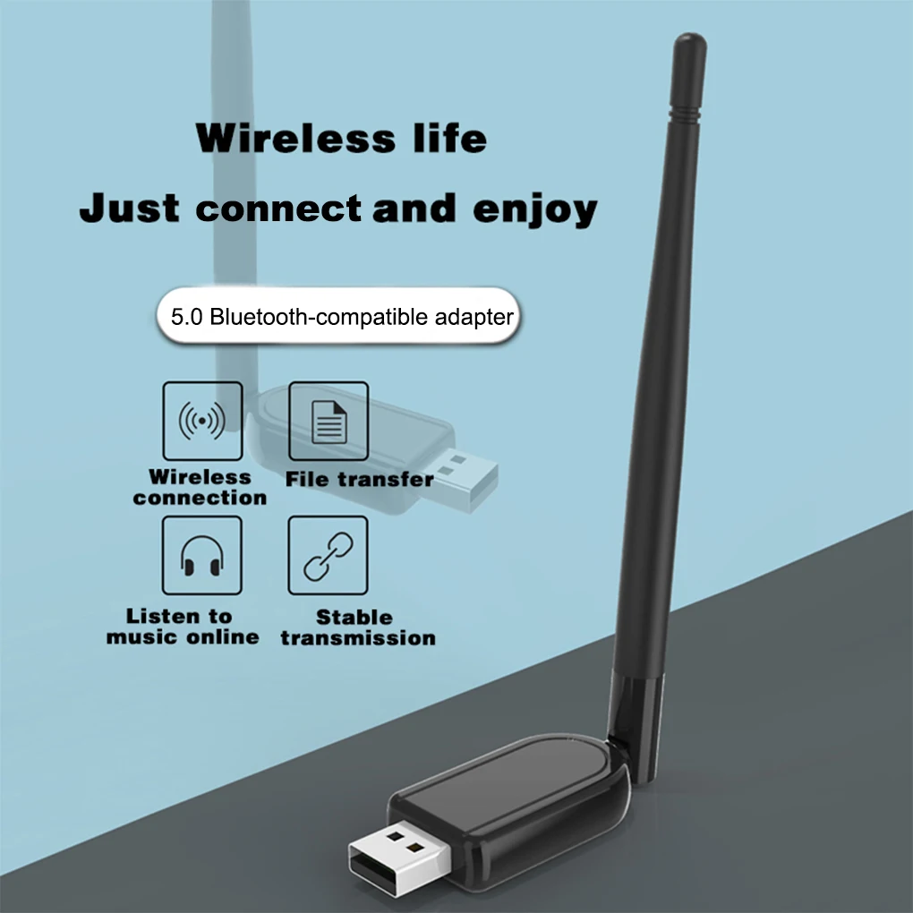 

Portable USB Adapter Dongle Laptop Mouse DC 5V Bluetooth-compatible 5 1 Transmitter 100m Long Distance Low Latency