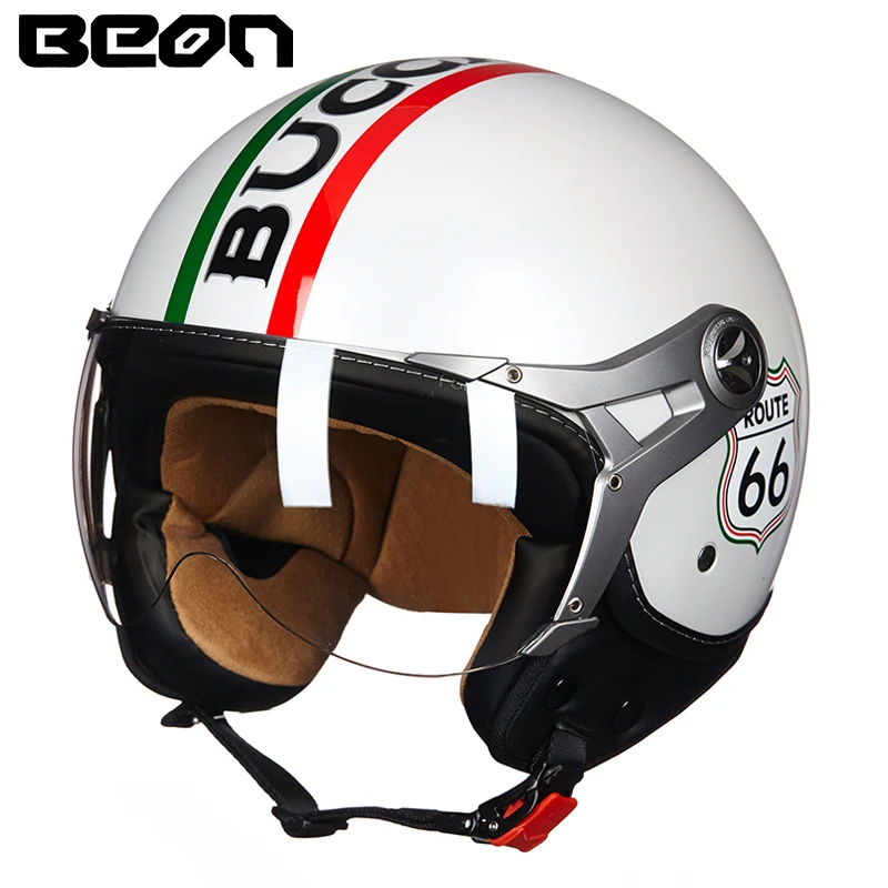 

BEON Men Motorcycle Helmet Vintage Open Face Helmets Retro Motorbike Motocross Racing Casque Casco Capacete Moto
