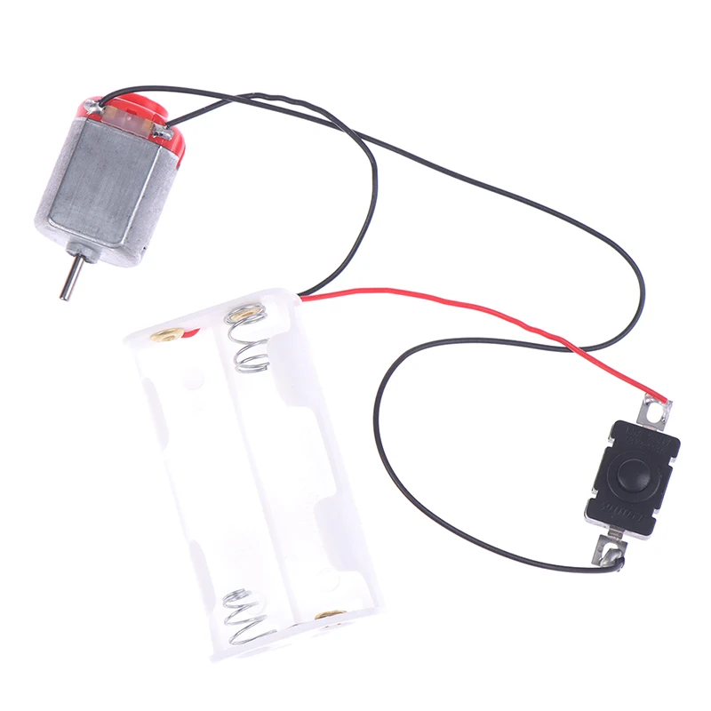 

130 Motor Kit, With 2 X AA Battery Storage Case And Switch, 16500 RPM, Mini DIY Electronic Motor Simple Circuit Models Kit