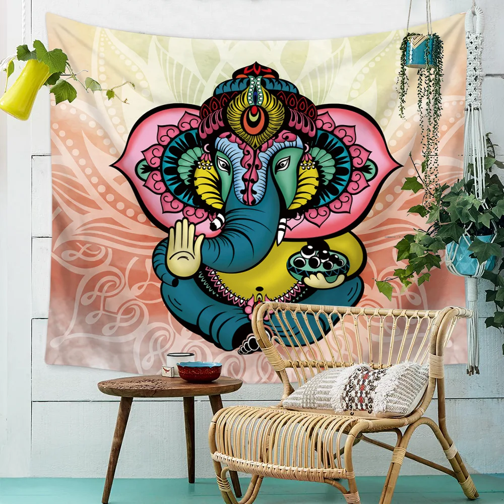 

Indian Mandala Tapestry Hippie Hippy Polyester Wall Hanging Bohemian Dorm Decor Elephant Fairy Totem Painting Home Decor