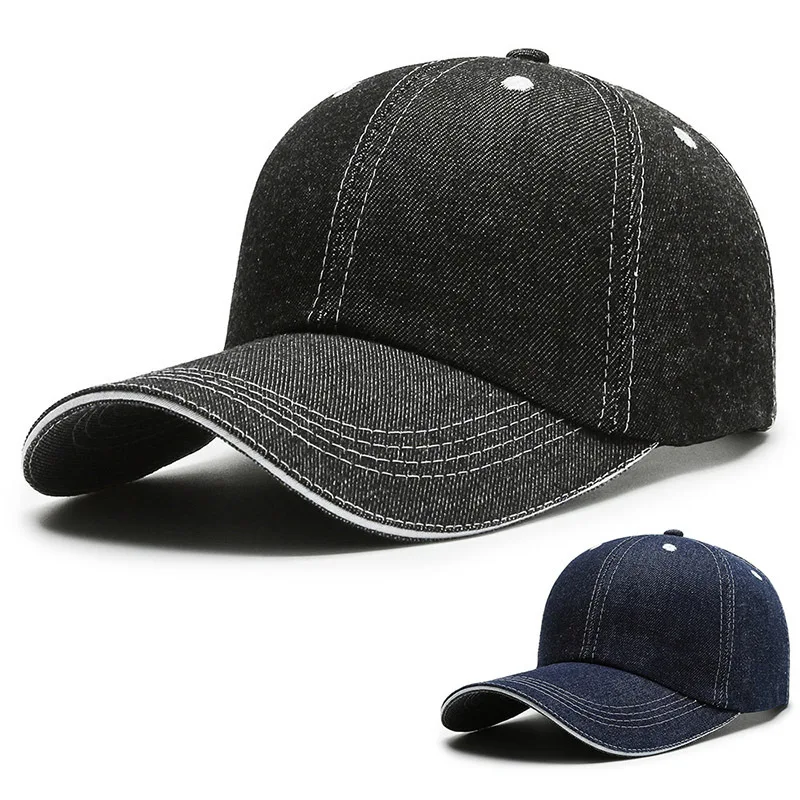 

Brand Denim Jeans Vintage Men&women Baseball Cap Snapback Hats Caps For Men Long visor Gorras Casquette Male Baseball Hat Cap