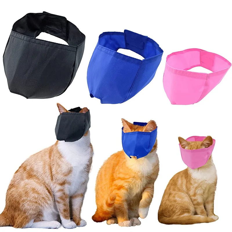 

Breathable Nylon Cat Muzzles Kitten Face Masks Groomer Helpers Bath Anti-Biting Anti-scratch for Cat Grooming Tools Pet Supplies