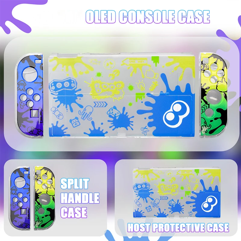 

For Splatoon3 Accessories Switch OLED Storage Bag Portable Handbag Rocker Hat Host Bracket For Nintendo Switch Protective Case