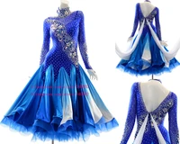 standard ballroom dance dresses women 2022 high quality elegant royal blue waltz dancing skirt ballroom competition dance dress