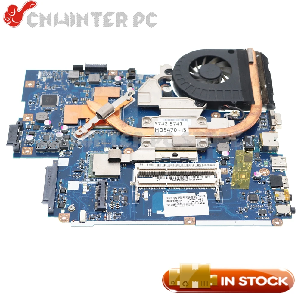 

NOKOTION LA-5891P For Acer Aspire 5741 5742 5742G Laptop Motherboard HD 5470m With i5 CPU+Heatsink Fit For LA-5911P LA-5912P