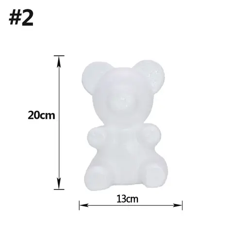 Моделирование в форме медведя, Белый 3D Медведь из пенополистирола, миниатюрный цветок розы из пенополиэтилена для рукоделия, подарки на день Святого Валентина, аксессуары
