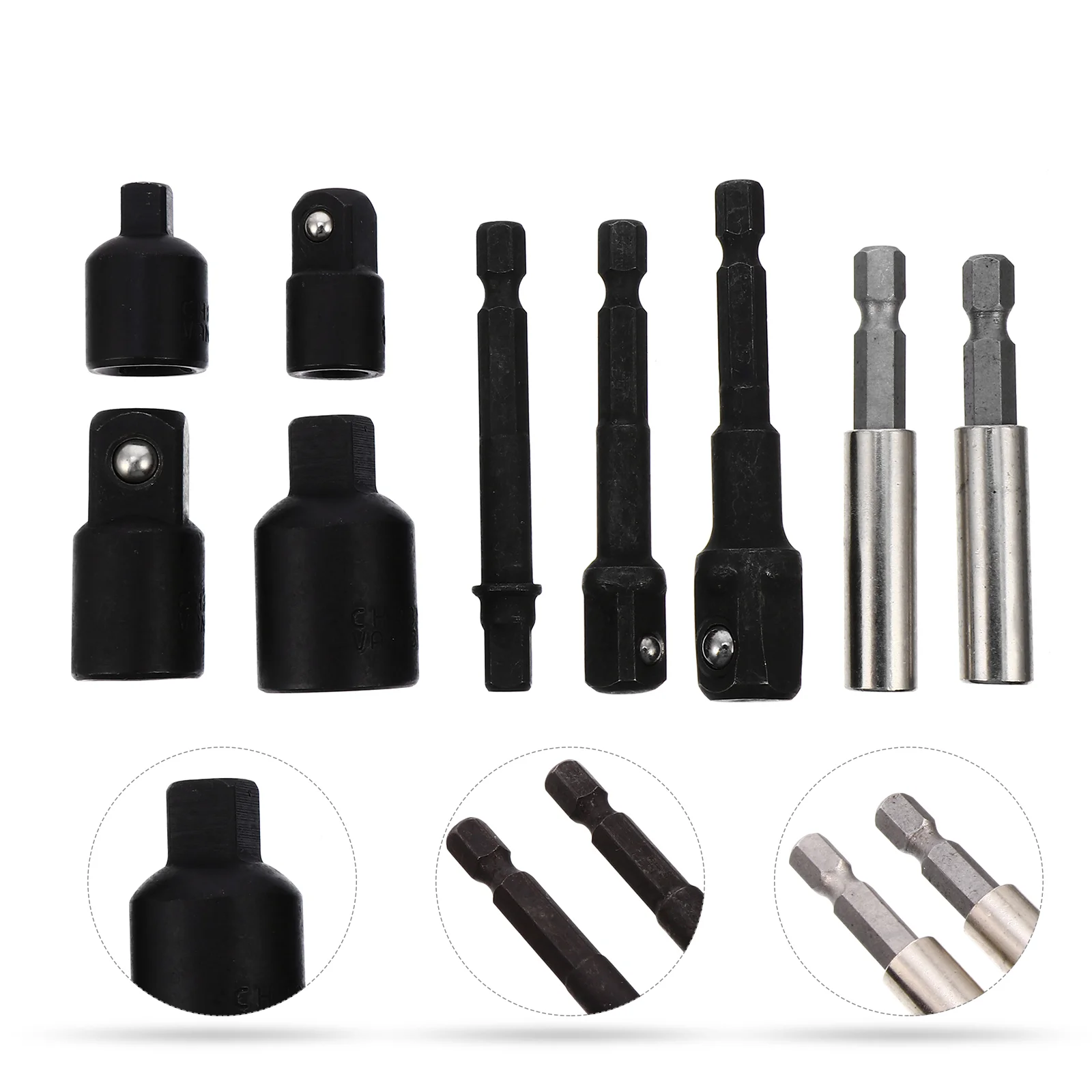 

1 Set Durable Steel Socket Extension Rod Socket Hex To Square Socket