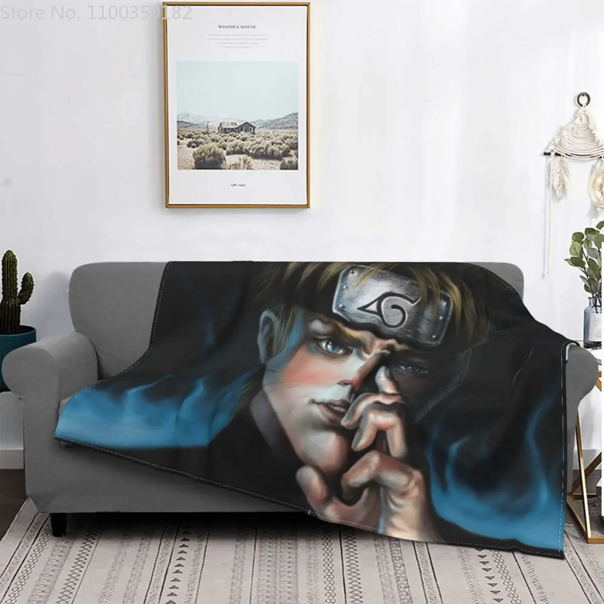 

Japanese anime Uzumaki Narutos flannel blanket hot sell Digital Print Home Decoration Bedroom Office Sofa Nap Blanket