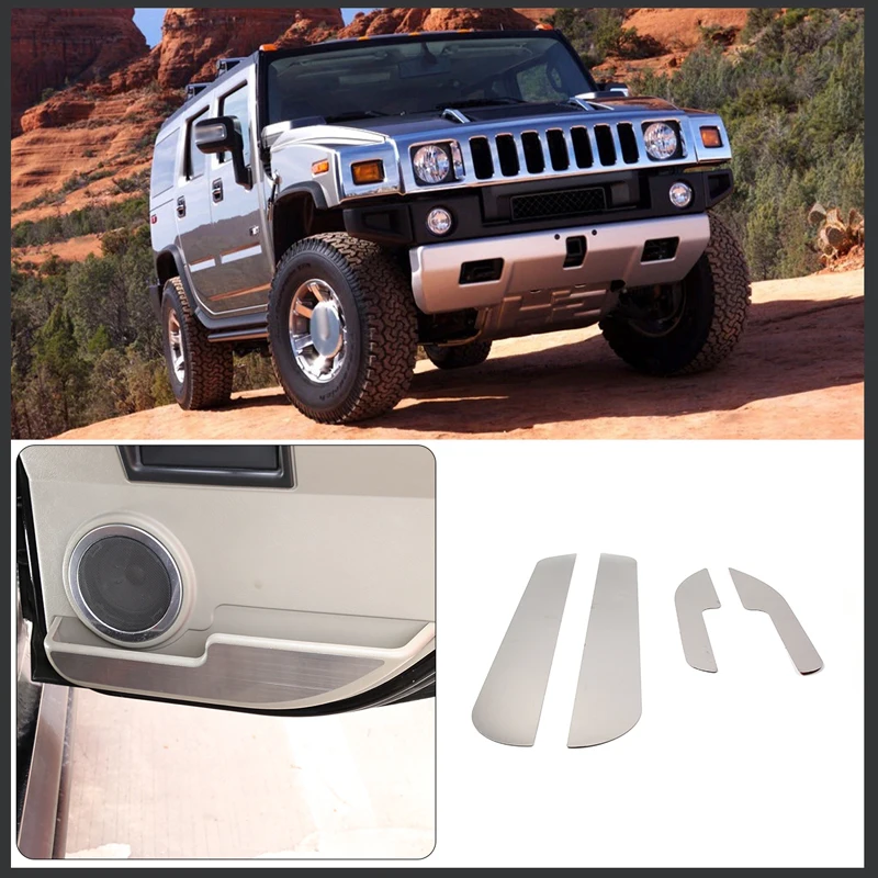 

Stainless Steel Silver for Hummer H2 2003-2007 Car Inner Door Panel Anti Kick Protection Cover Stickers Car Interior Accessories