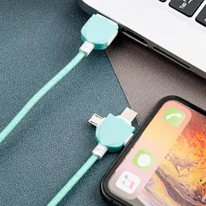 Convenient Data Cable 2.1A Soft TPE 8Pin Type-C Micro USB Fast Data Cable Charging Cable Anti-winding