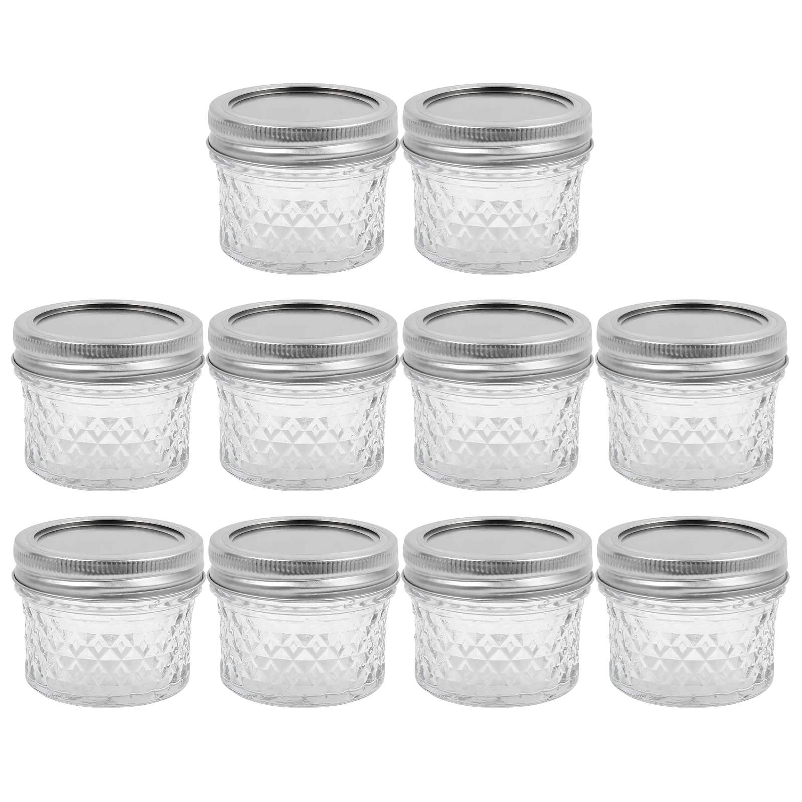 

10Pcs 100ML Clear Practical Jam Glass Jars Honey Sealed Storage Containers