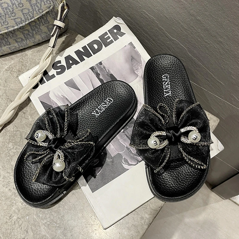 

Сандалии женские сетчатые с бантом, открытый носок, плоская подошва, уличная пляжная модная повседневная обувь, лето 2023