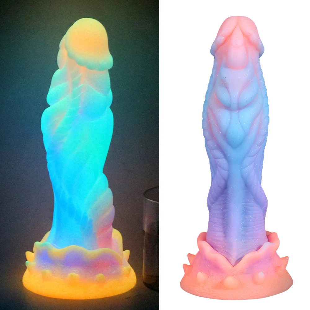 

Новый светящийся силиконовый фаллоимитатор, Анальные игрушки, красочный светящийся женский пенис, светящиеся секс-игрушки для пар, взрослые Мастурбаторы