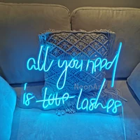 custom logo all you need is love lashes transparent acrylic plexiglass neon sign light letter board party background decor