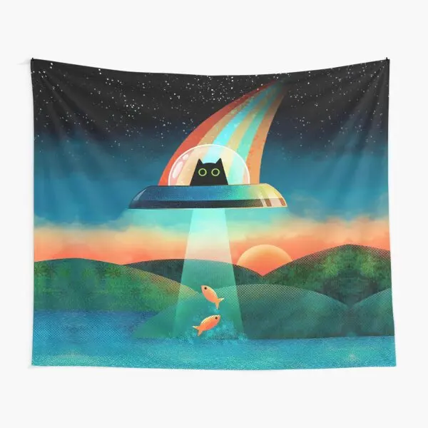 

The Purrfect Alien Tapestry Bedroom Mat Blanket Wall Art Room Colored Hanging Beautiful Towel Living Home Decoration Bedspread